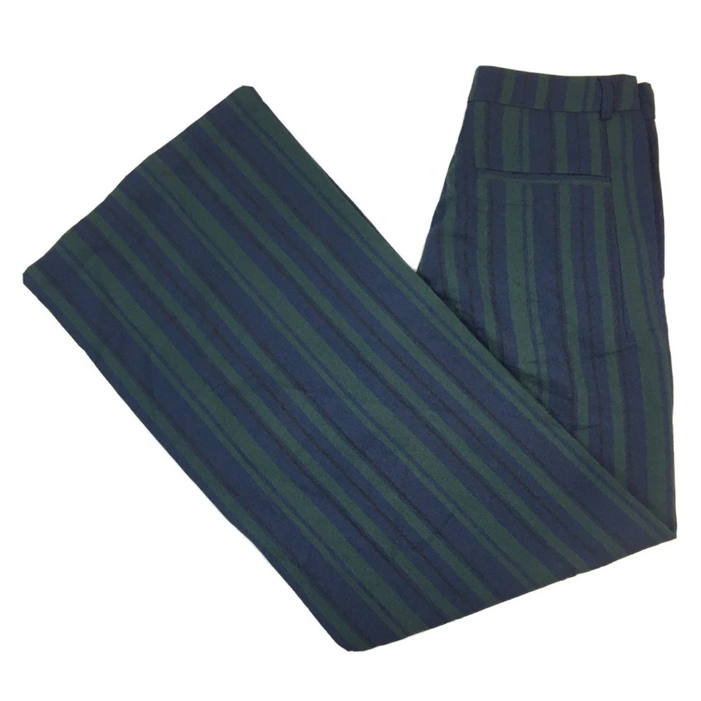 G-Star Women's High Wide Leg Chino Bronson Pants Blue Green Stripe W25 L32